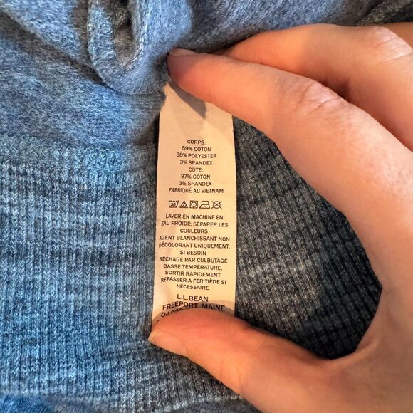 L.L. Bean Blue Cowl Neck Pullover Women’s Small Long Sleeve Sweatshirt Lounge - Picture 5 of 6